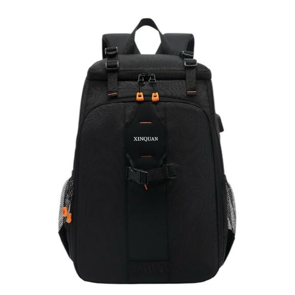 Xinquan Camera and tripod backpack with dividers black and orange - Picture 1 of 3